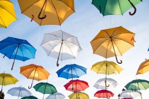 umbrellas adrift