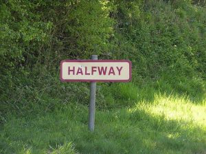 Sign saying Halfway